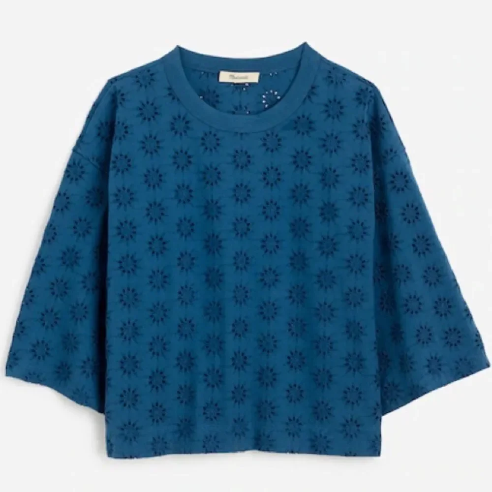 Madewell Women’s Embroidered Wide-Sleeve Boxy Tee Size Small NWT #NV969 - Picture 1 of 5
